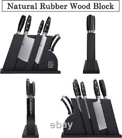 TUO Knife Set 8 Pcs Kitchen Knife Set with Wooden Block, German HC Stainless