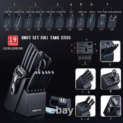 Ultimate 17-in-1 Knife Set Complete Kitchen Knives with Stylish Block Dishwa