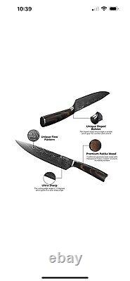 Yatoshi 7 Knife Block Set Pro Kitchen Knife Set Ultra Sharp High Carbon Sta