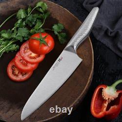 7 pièces TURWHO Couteau de chef Ensemble de couteaux de cuisine en acier inoxydable allemand + bloc couteaux