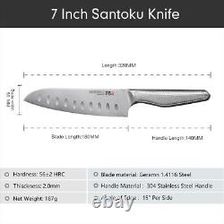 Couteau de chef TURWHO 7x en acier allemand avec bloc de couteaux et ciseaux de cuisine