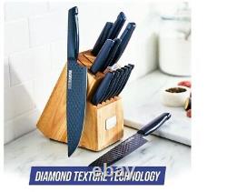 Coutellerie en acier inoxydable Blue Diamond, ensemble de bloc couteau de 14 pièces, compatible avec le lave-vaisselle