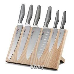 Ensemble de 12 couteaux de cuisine Santoku japonais en acier allemand avec bloc à aiguiser