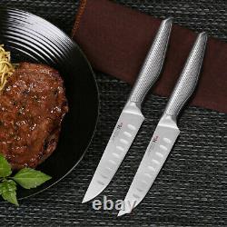 Ensemble de 12 couteaux de cuisine Santoku japonais en acier allemand avec bloc à aiguiser