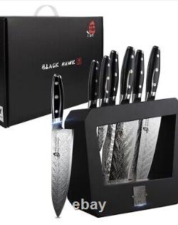 Ensemble de bloc couteaux TUO 7 pièces avec bloc en bois, couteaux de cuisine Chef