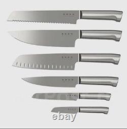 Ensemble de bloc couteaux en acier inoxydable SMEG de 7 pièces avec 6 couteaux et bloc - 2 couleurs NOUVEAU