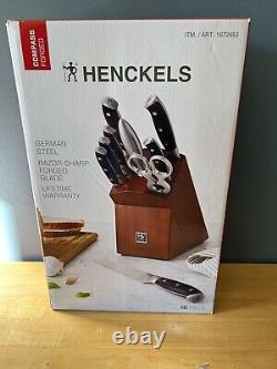 Ensemble de bloc de couteaux Henckels Compass de 10 pièces, forgé entièrement en acier inoxydable allemand