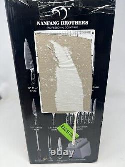 Ensemble de bloc de couteaux Nanfang Brothers 18 pièces, série en acier Damas NF-D0603T-18