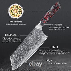 Ensemble de bloc de couteaux de cuisine 6x TURWHO Cleaver Chef Knife Japan VG10 Damascus Steel