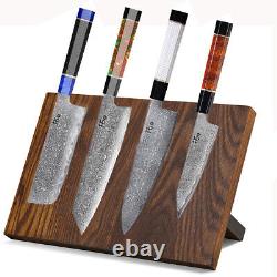 Ensemble de bloc de couteaux de cuisine TURWHO 5 pièces couteau Nakiri en acier damas japonais VG10