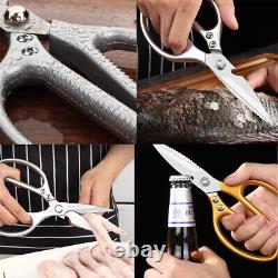 Ensemble de bloc de couteaux de cuisine TURWHO 9x en acier allemand avec couteau Santoku et aiguiseur de chef
