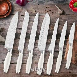 Ensemble de bloc de couteaux professionnels pour chef avec couteaux de cuisine, coutellerie et ciseaux tranchants