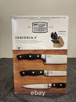Ensemble de couteaux Chicago Cutlery Insignia2 avec bloc de couteaux de 18 pièces et aiguiseur de couteaux intégré