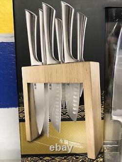 Ensemble de couteaux CuisinePro Damashiro Mizu de 7 pièces en acier japonais neuf dans sa boîte