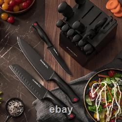 Ensemble de couteaux, Ensemble de couteaux Astercook de 15 pièces pour la cuisine avec bloc, Lave-vaisselle