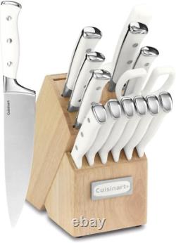 Ensemble de couteaux avec bloc de cuisine 15 pièces en acier inoxydable de qualité allemande, boisé