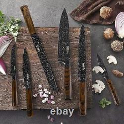 Ensemble de couteaux de cuisine 12 pièces avec bloc de rangement en acier inoxydable allemand à haute teneur en carbone