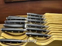 Ensemble de couteaux de cuisine, 14 pièces, sets de couteaux Damascus avec organiseur en bambou #1024