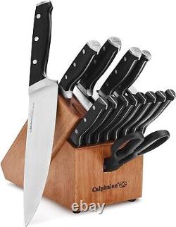 Ensemble de couteaux de cuisine Calphalon avec bloc auto-affûteur, 15 pièces, classique haut de gamme
