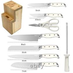 Ensemble de couteaux de cuisine Case Cutlery 9 pièces avec bloc en bois et lame en acier inoxydable à haute teneur en carbone