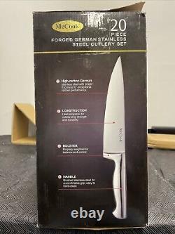 Ensemble de couteaux de cuisine McCook MC69W 20 pièces en acier inoxydable allemand avec bloc de couteaux