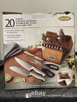 Ensemble de couteaux de cuisine McCook MC69W 20 pièces en acier inoxydable allemand avec bloc de couteaux