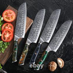 Ensemble de couteaux de cuisine TURWHO 7x en acier damas japonais VG10