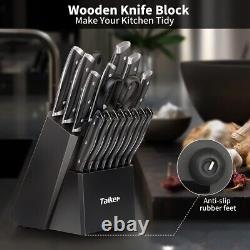 Ensemble de couteaux de cuisine en acier inoxydable de 35 pièces avec bloc et affûteur