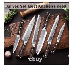 Ensemble de couteaux de cuisine, ensemble de 16 pièces avec affûteur intégré et bloc en bois.