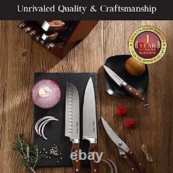 Ensemble de couteaux de cuisine haut de gamme de 15 pièces avec bloc de rangement - Maître Maison - Acier inoxydable allemand