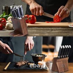 Ensembles de couteaux de cuisine avec bloc, Ensemble de bloc couteau SHAN ZU, Acier super japonais