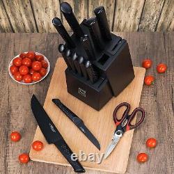 Ensembles de couteaux de cuisine avec bloc, HUNTER. Ensemble de couteaux DUAL 15 pièces avec rangement intégré