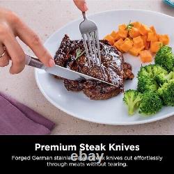 K52015 Foodi NeverDull 15 Pièces Système de Couteaux Premium Série Bois Bloc Noyer