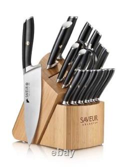Saveur sélectionne 1026320 Ensemble de bloc de couteaux forgés en acier allemand de 17 pièces