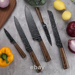 et, Ensemble de couteaux, Ensemble de couteaux de cuisine de 12 pièces avec bloc en bois, Couteau de chef professionnel S